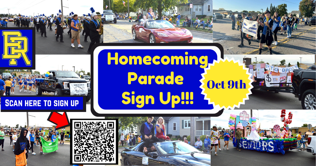Homecoming Parade Flyer click the link or scan the QR code