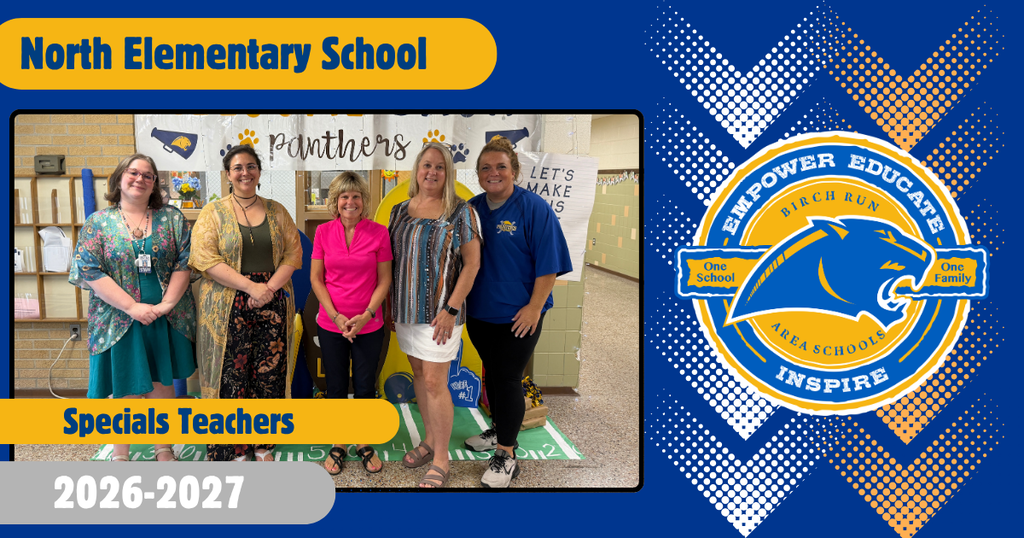 Left to Right: Miss Lucas (Music), Mrs. Foutch (Art), Mrs. Casteel (Spanish), Mrs. Bomba (STEAM), Mrs. Periard (gym)