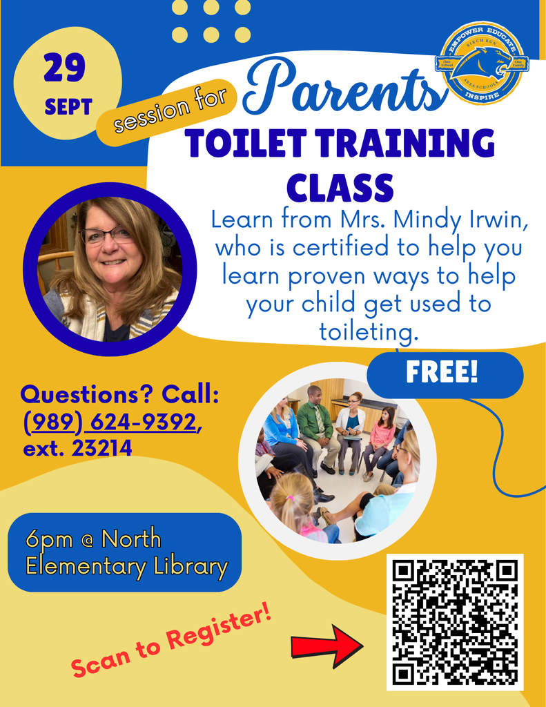 Toilet training class- free on Sept 29 at North Elementary