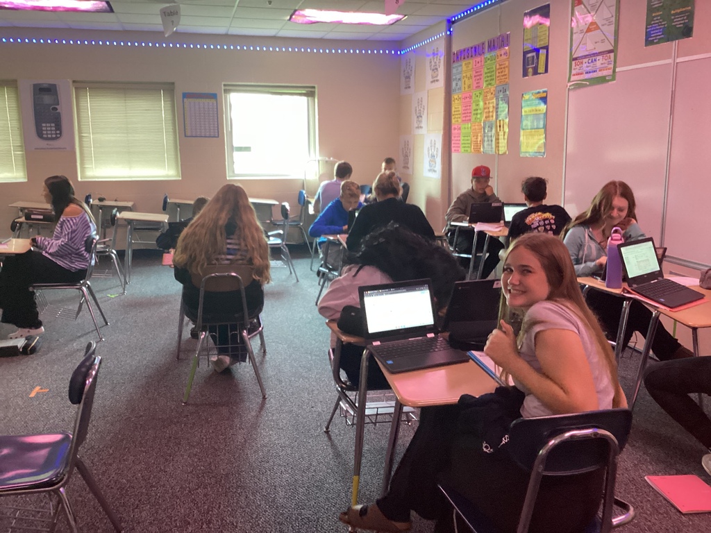 Students working
