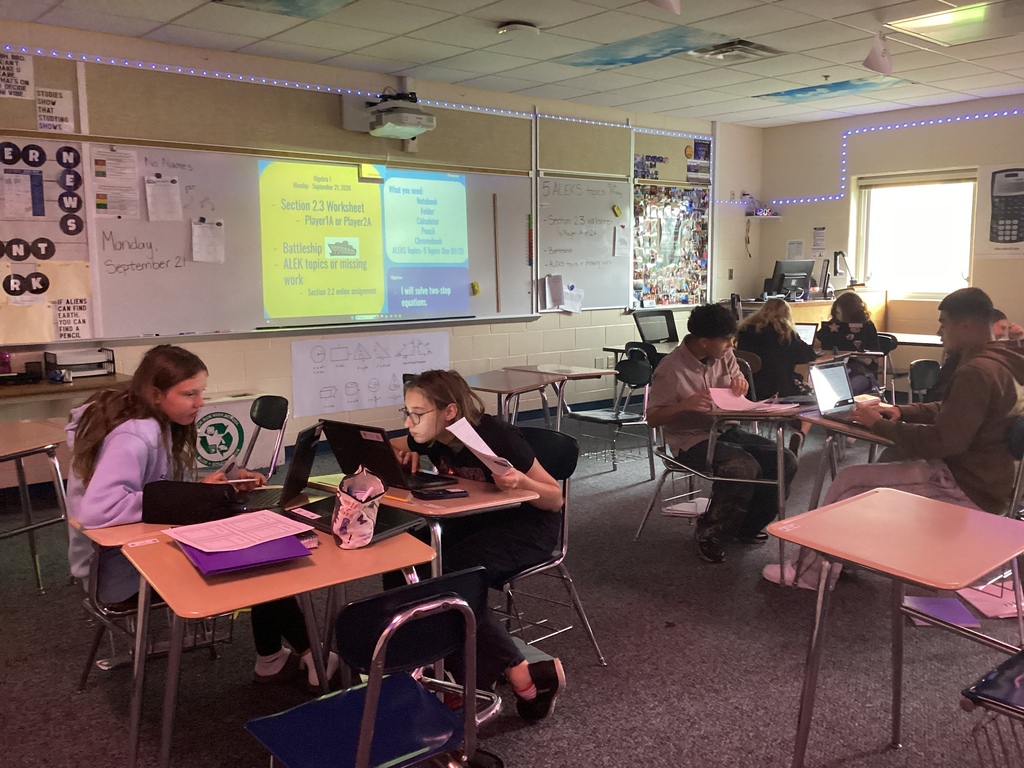 Students working