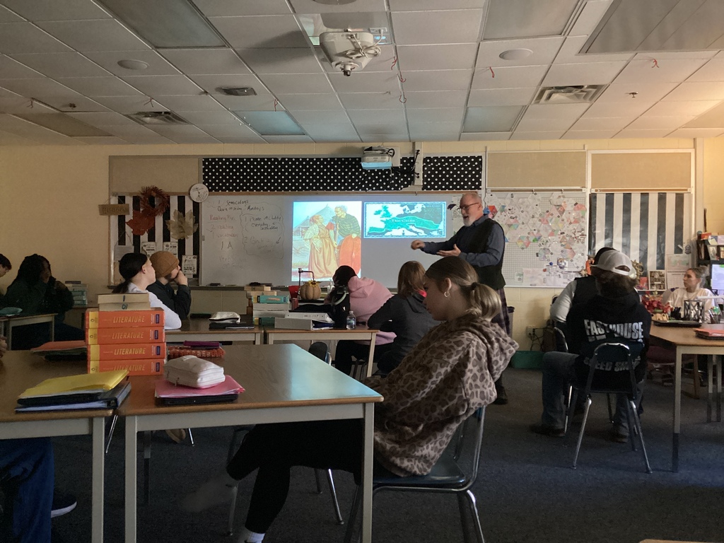 Dr. Ellis teaching Celtic origins of Halloween