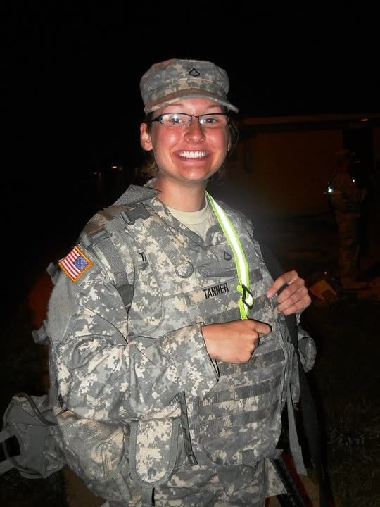 Erin as a soldier
