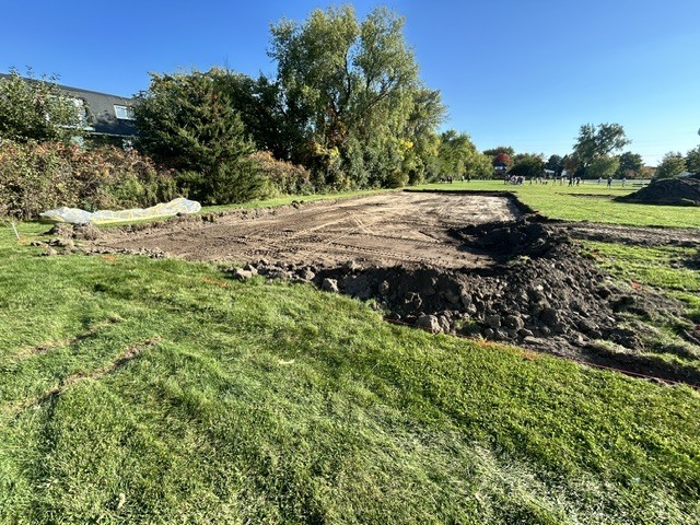 Site work begins on the new playground structure at MGMS.