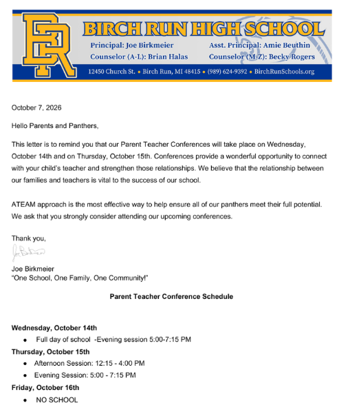 Parent Mtg 10-15-26 at 6pm