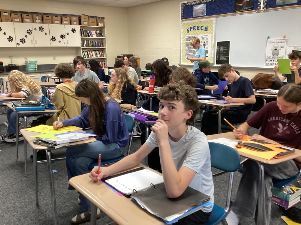 Students writing
