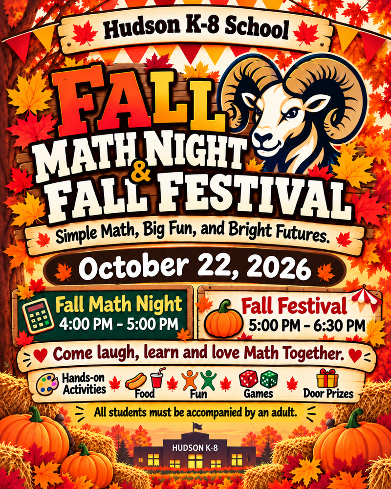 Hudson K-8 School Fall Math Night & Fall Festival
