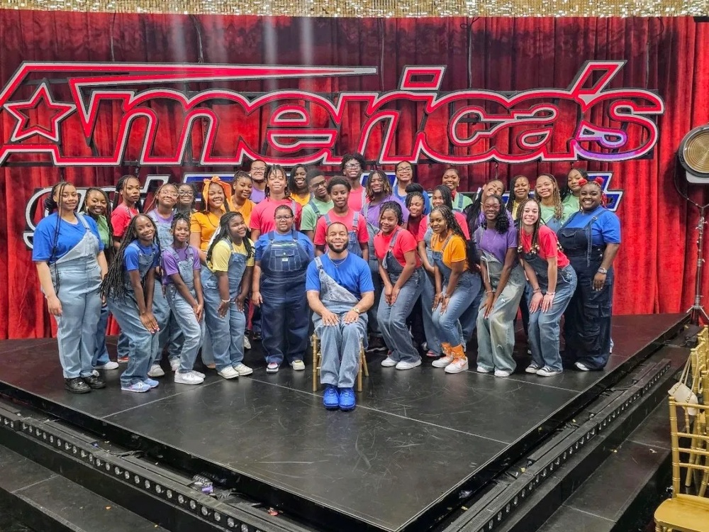 Birmingham Youth and Young Adult Fellowship Choir on the set of America's Got Talent