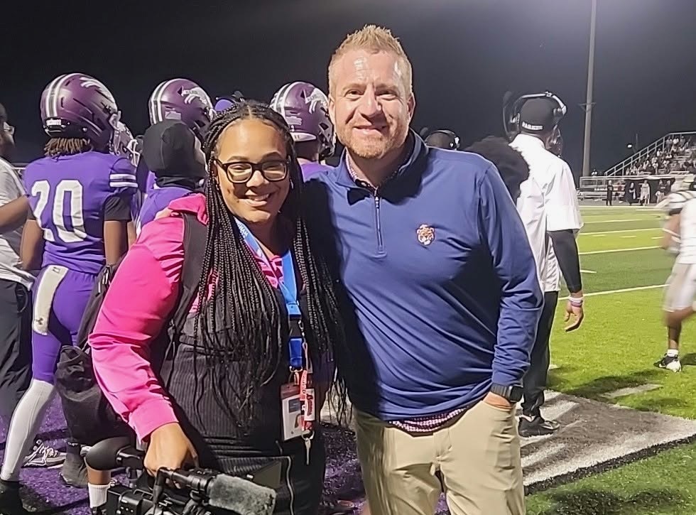 BCS Media's Briana Jones and Auburn Head Coach Alex Golesh