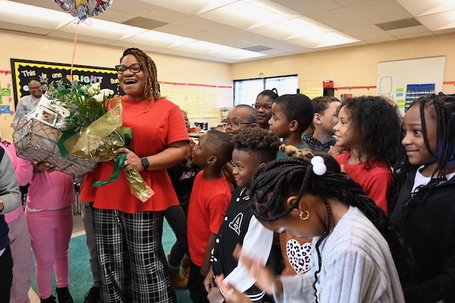 Andrea Burrell Bobbs and her students
