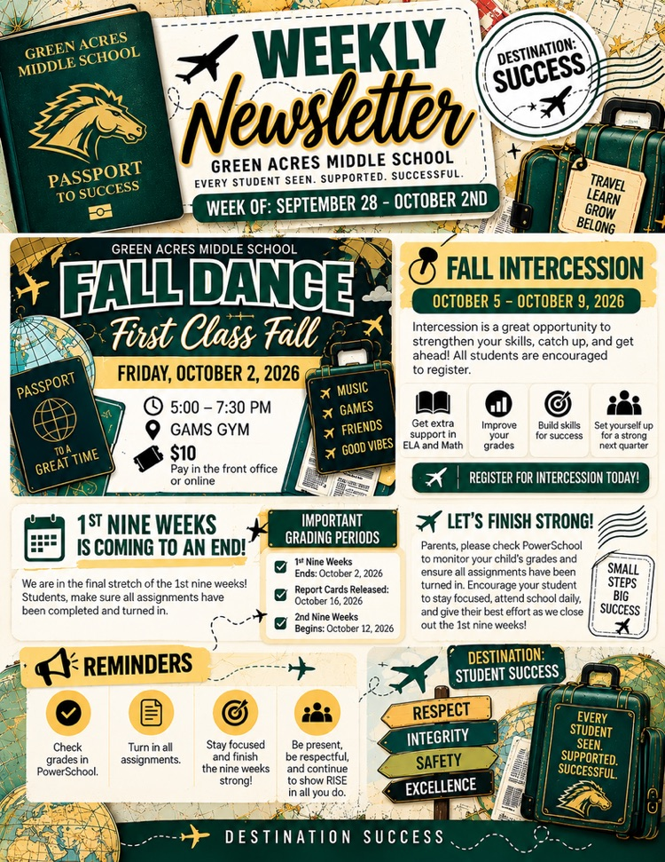 Weekly September 28- October 2 Parent Announcement