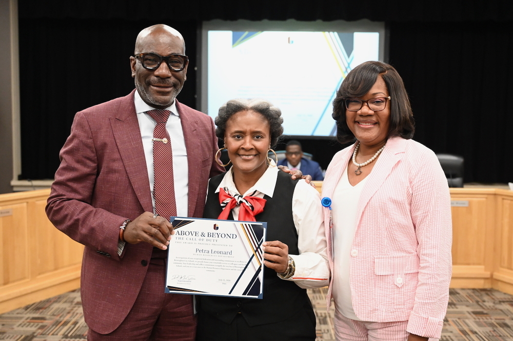 Superintendent Dr. Mark Sullivan, Personnel Coordinator Dr. Petra Leonard, and Human Resources Officer Dr. Corvetta Clasberry
