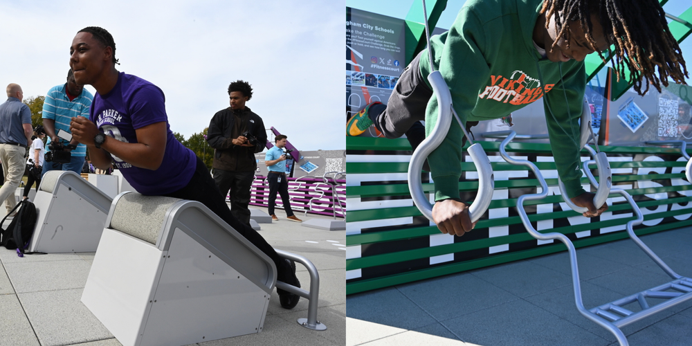 Fitness Court demonstrations at A.H. Parker High School and Huffman High School
