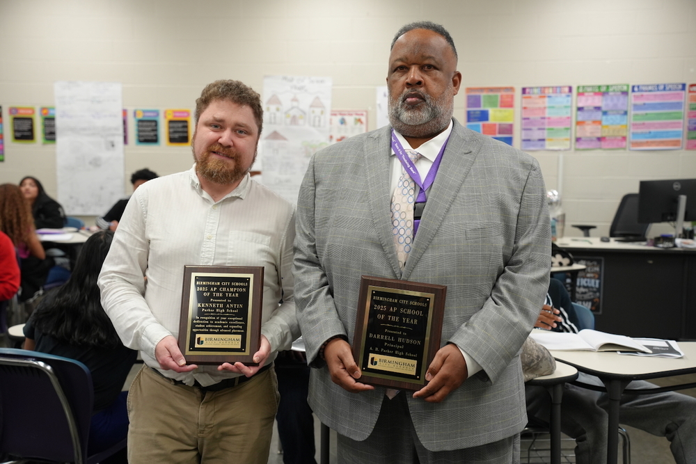Parker AP Teacher Kenneth Anton and Principal Darrell Hudson