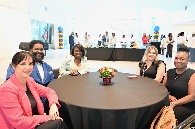 Candidates mingle with BCS administrators and leadership at the Birmingham Museum of Art.