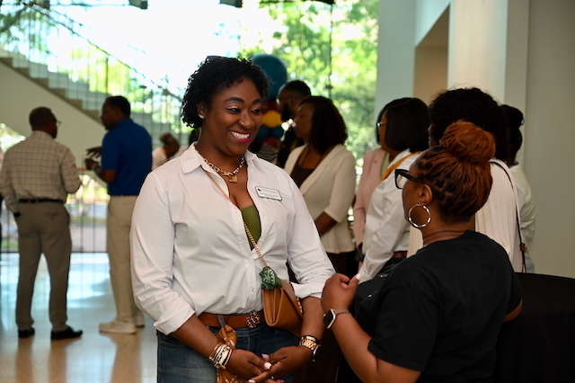 Candidates mingle with BCS administrators and leadership at the Birmingham Museum of Art.