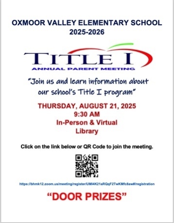 OVE  2025-2026 Title I Annual Parent Meeting