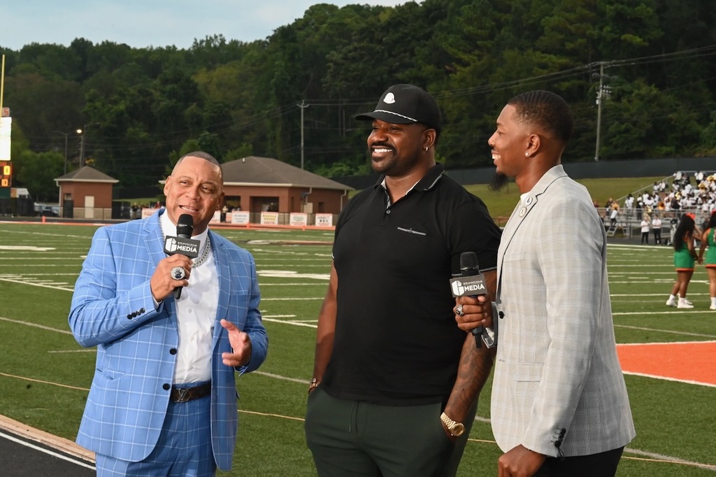 BCS Media's Keith Mims and Justin Long interview Dareus after the ceremony.