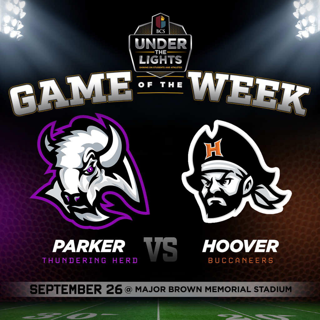 BCS Under the Lights Game of the Week: Parker Thundering Herd vs. Hoover -- Sept 26 at Major Brown Memorial Stadium