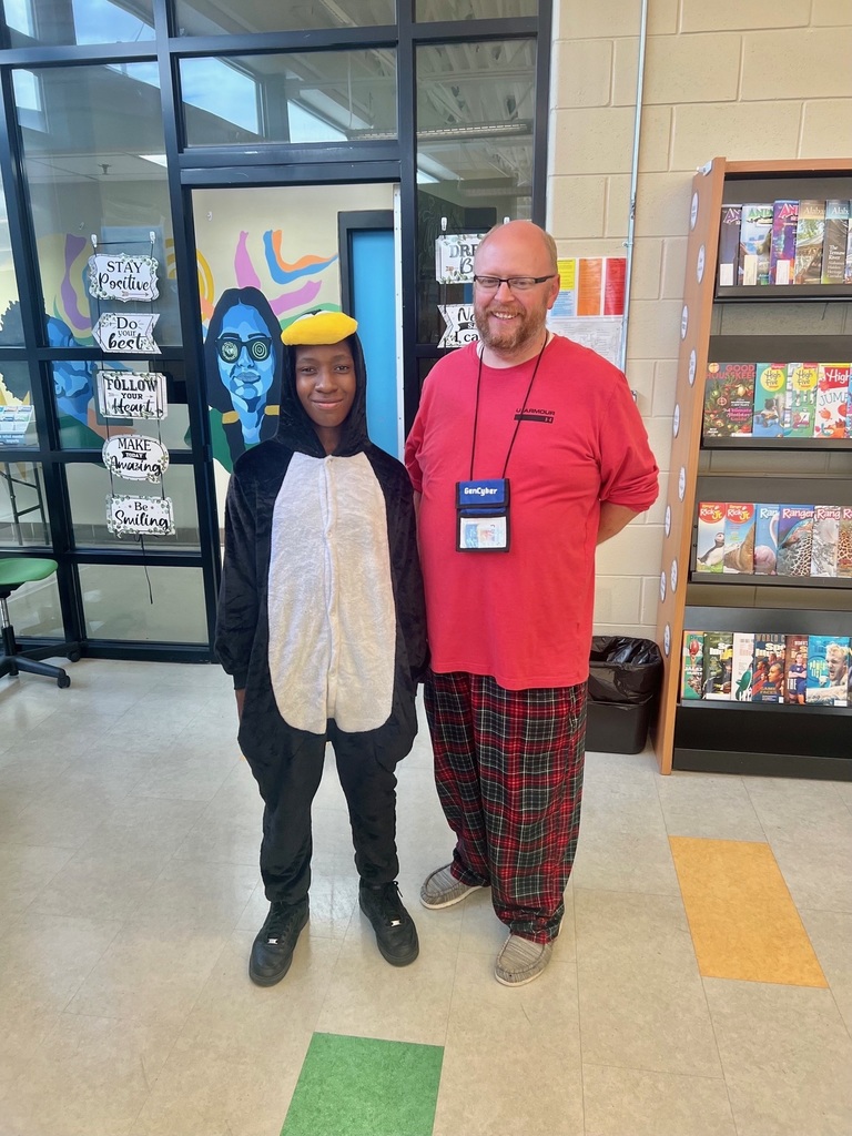 Mr. Mayfield and Evan on ST Math and Pajama Day!!