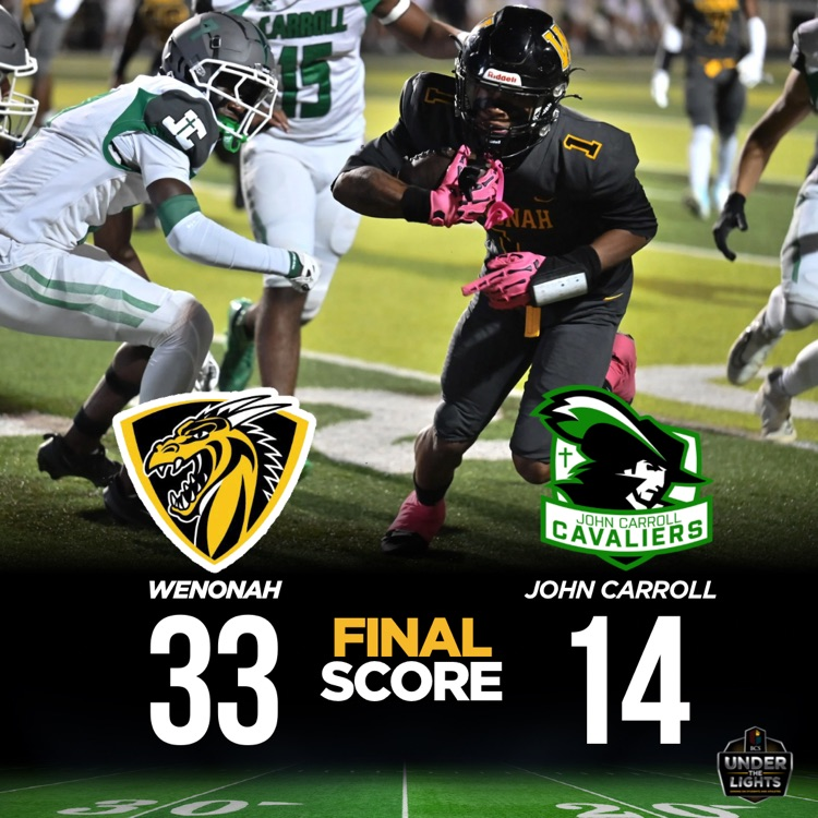 Final Score: Wenonah 33, John Carroll 14