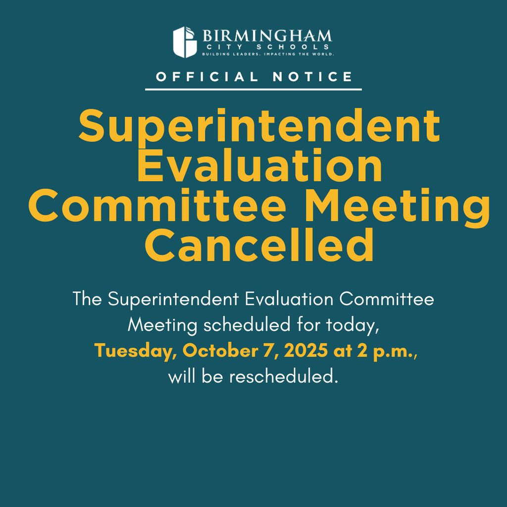 The Superintendent's Evaluation Committee Meeting scheduled for today, Oct. 7, 2025 at 2 p.m. will be rescheduled.