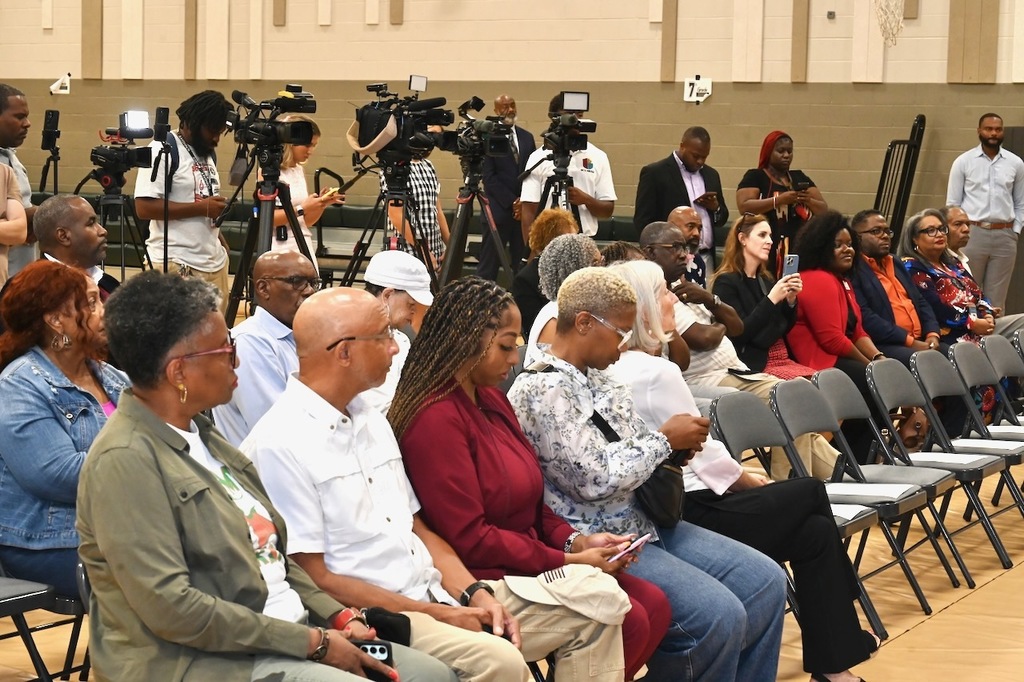 Attendees at the ribbon cutting