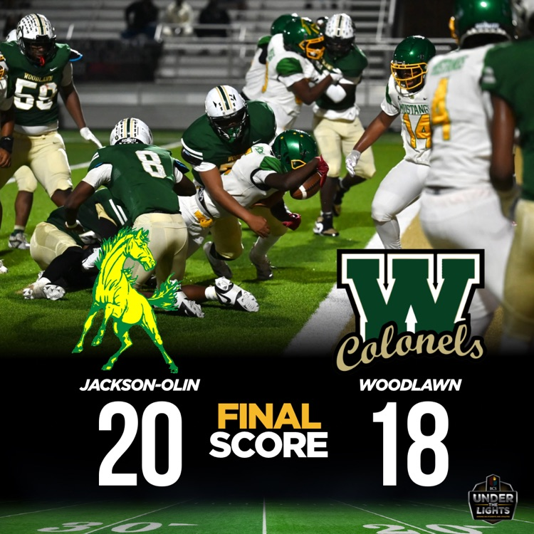 FINAL SCORE Jackson-Olin 20, Woodlawn 18