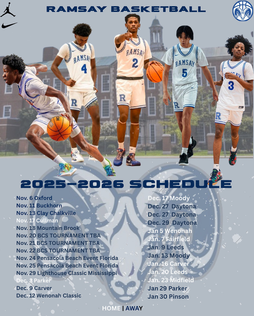 Ramsay Rams 25-26 Basketball Schedule
