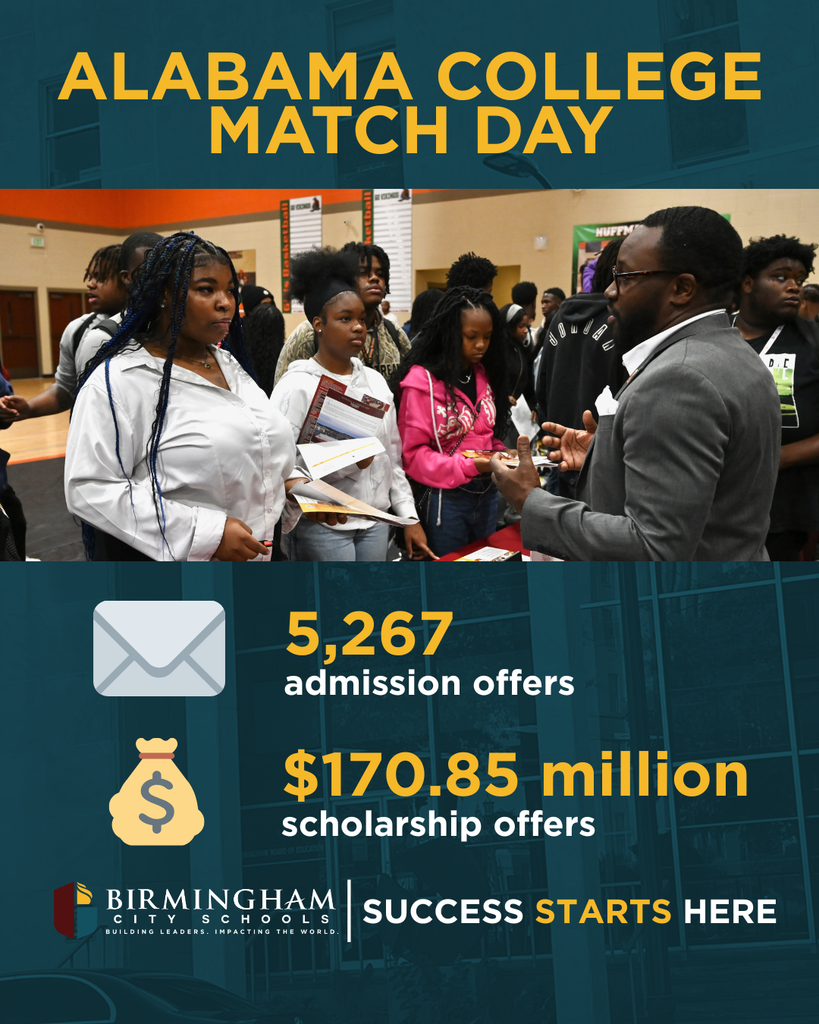 ALABAMA COLLEGE MATCH DAY 5,267 admission offers $170.85 million scholarship offers SUCCESS STARTS HERE