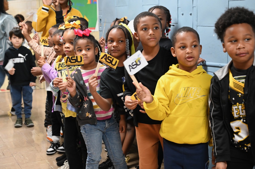 Alabama State University delegation visits W.J. Christian K-8 School