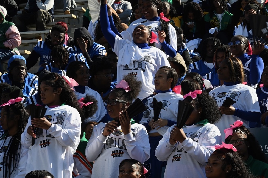 The BCS section at Legion Field for ESPN First Take taping