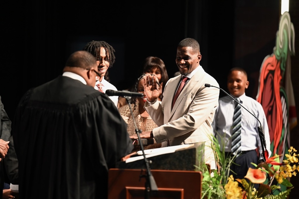 District 1 Representative Sherman Collin takes the oath of office.