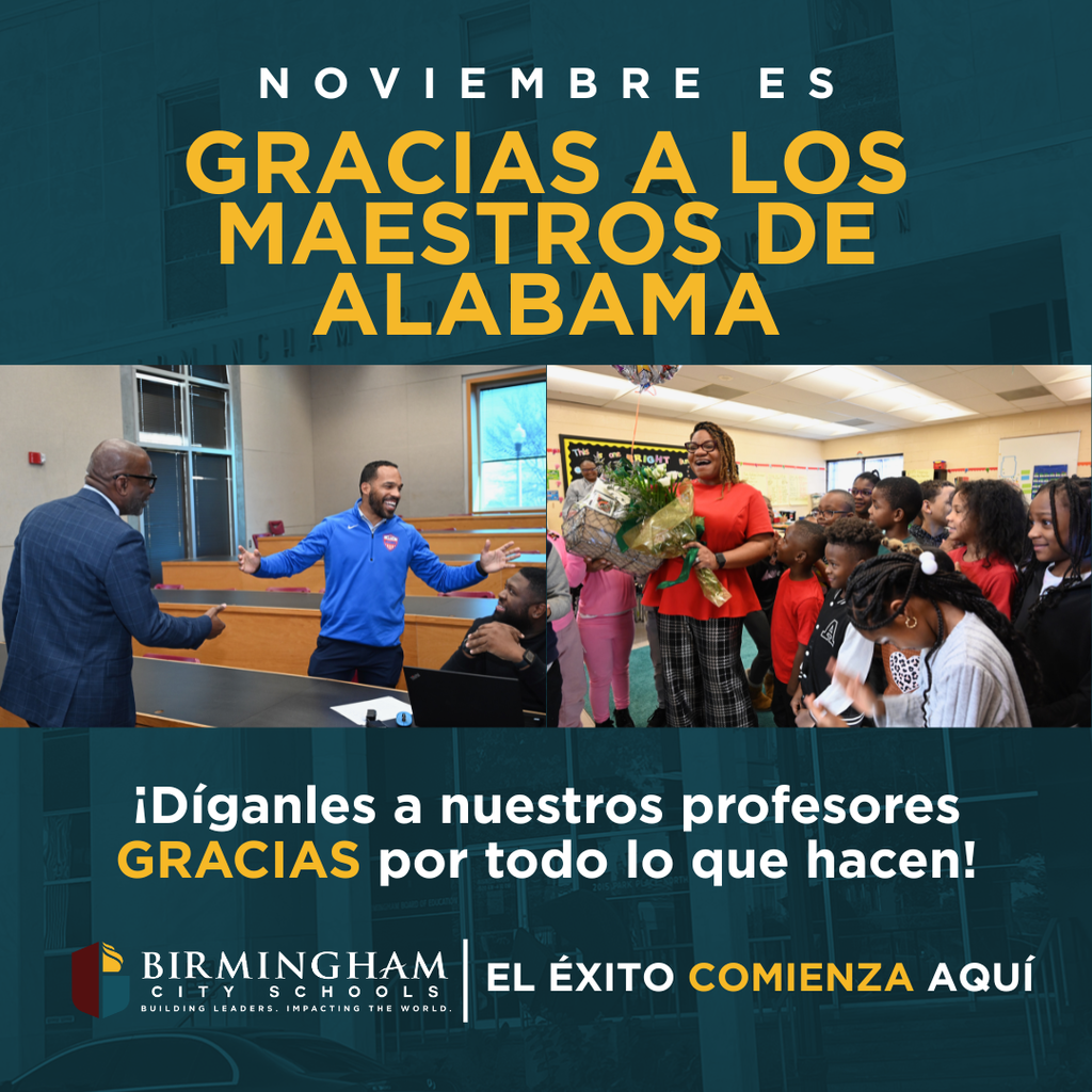 GRACIAS A LOS MAESTROS DE ALABAMA ¡Díganles a nuestros profesores GRACIAS por todo lo que hacen!