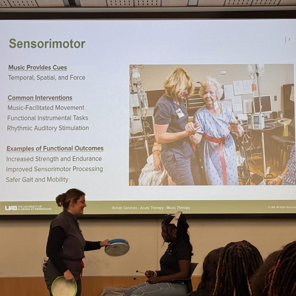 Pathways to Professional Nursing students learn about music therapy at UAB