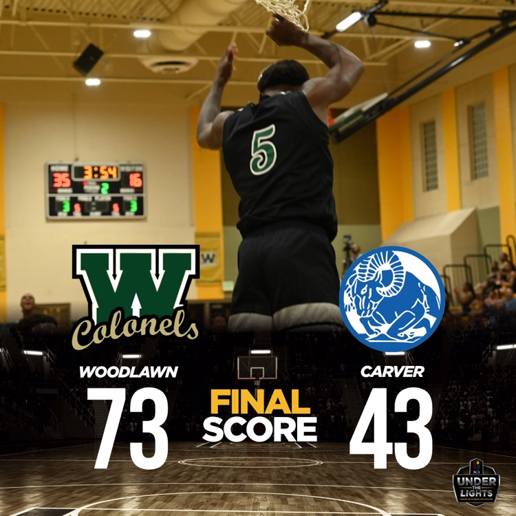 FINAL SCORE Woodlawn 73 Rams 43