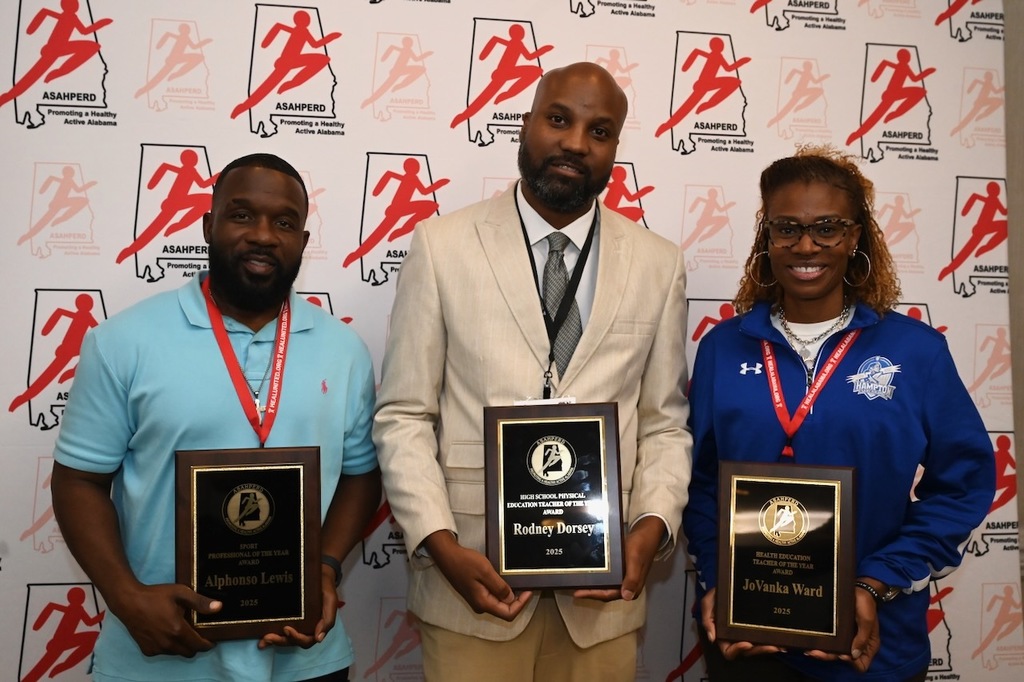 Alphonzo Lewis of Glen Iris Elementary, Rodney Dorsey of Jackson-Olin High School, Jovanka Ward of Ramsay High School