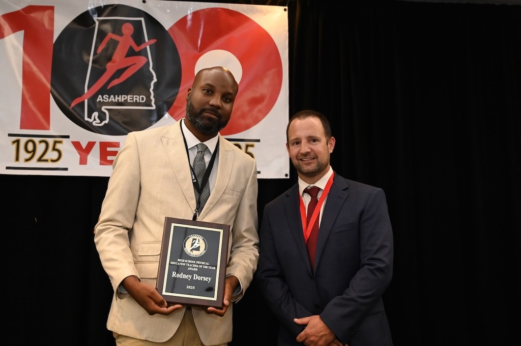 Rodney Dorsey of Jackson-Olin High School has earned High School Physical Education Teacher of the Year