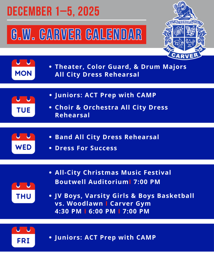 December 1-5 Calendar
