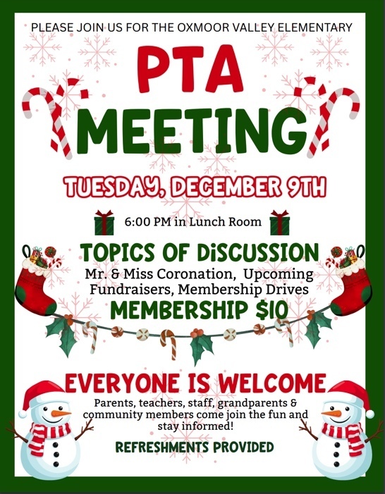 PTA Meeting Tomorrow!
