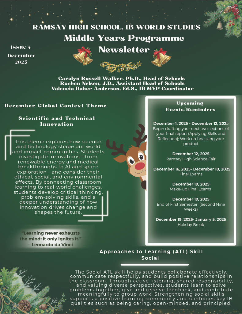December MYP Newsletter pg. 1
