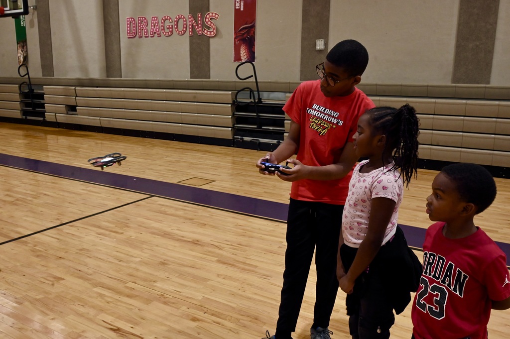 Flying drones during STEAM Day at Oxmoor Valley