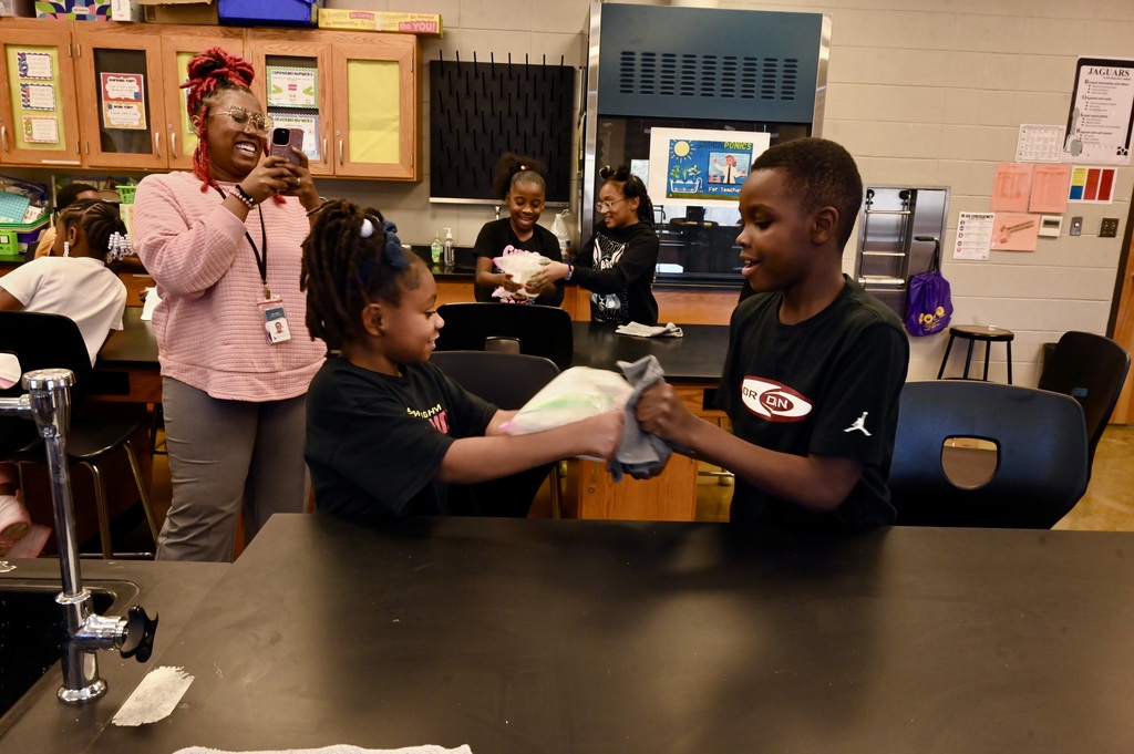 Making ice cream during STEAM Day at Oxmoor Valley
