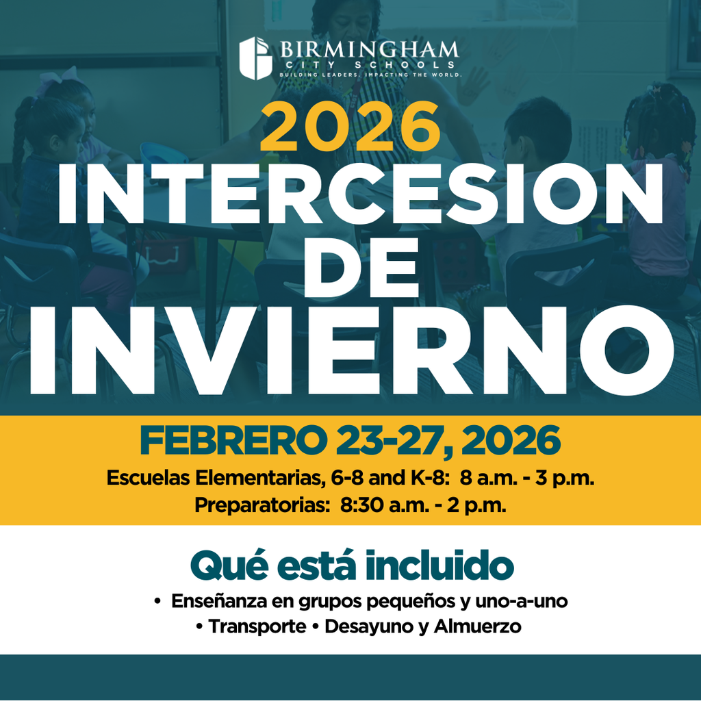 2026 INTERCESION DE INVIERNO FEBRERO 23-27, 2026 Escuelas Elementarias, 6-8 and K-8: 8 a.m. - 3 p.m. Preparatorias: 8:30 a.m. - 2 p.m. Qué está incluido • Enseñanza en grupos pequeños y uno-a-uno • Transporte • Desayuno y Almuerzo
