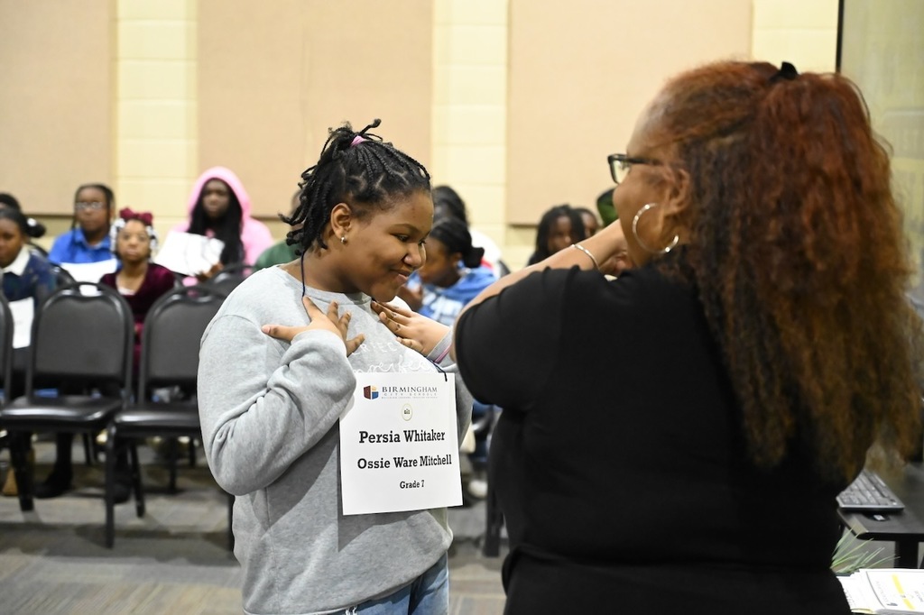 Persia Whitaker wins the District Spelling Bee!