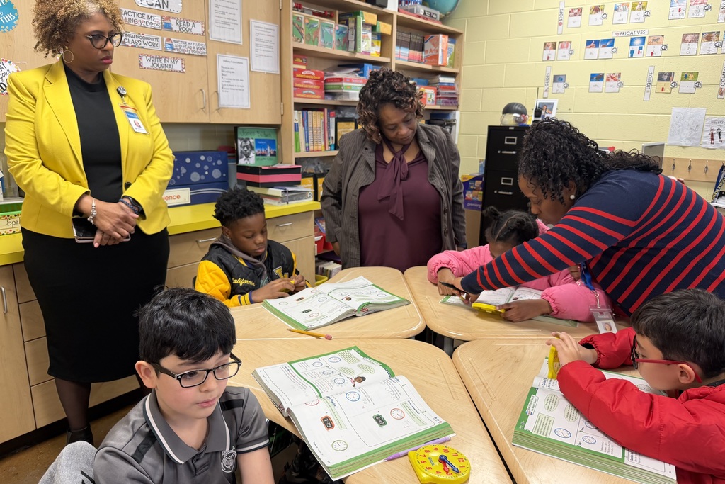Principal Chiles and BCS Chief Academic and Accountabiliity Officer Dr. Pamela Williams observe a class at Tuggle Elementary