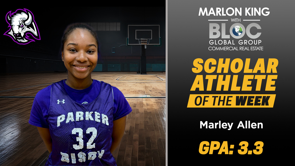 Marlon King with BLOC Global Group Commercial Real Estate Scholar Athletes of the Week Marley Allen GPA: 3.3