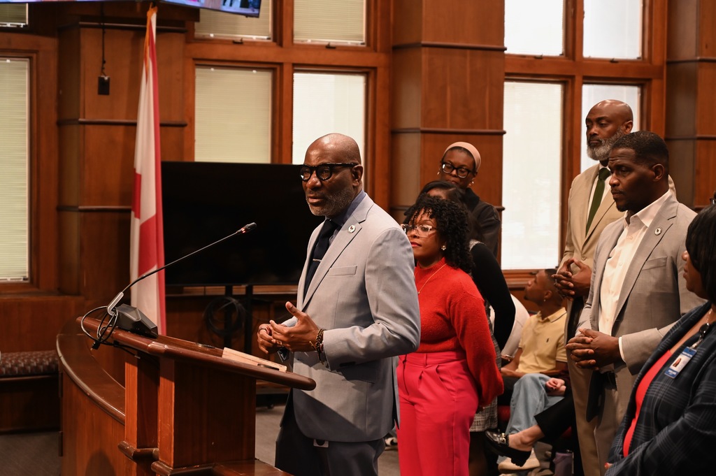 Dr. Mark Sullivan addresses the City Council
