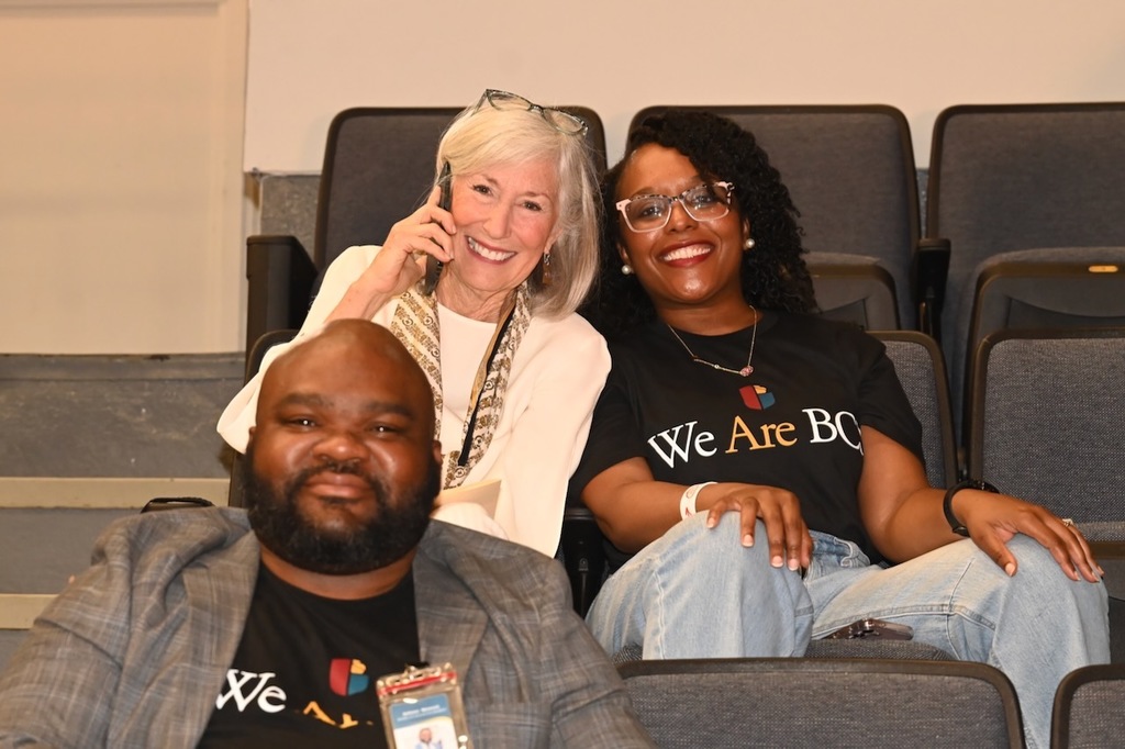 Board Members Antwon Womack, Mary Boehm and Leticia Harvill