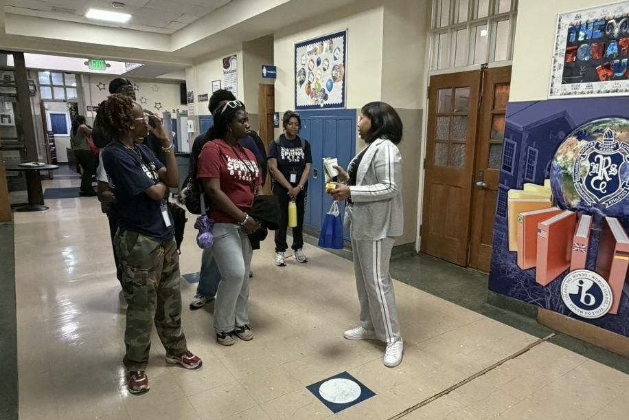 Ramsay juniors discuss ACT prep with a faculty member